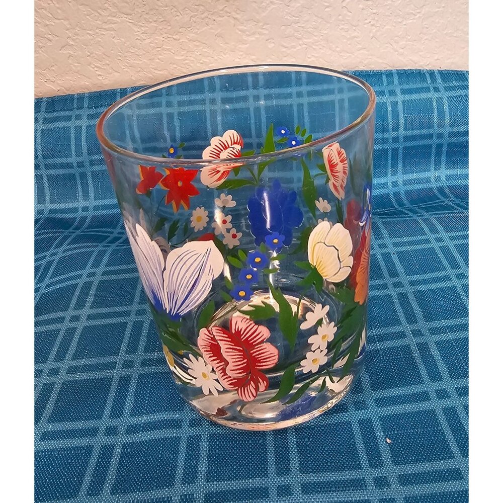 Reims France Floral replacement Juice glass or votive holder